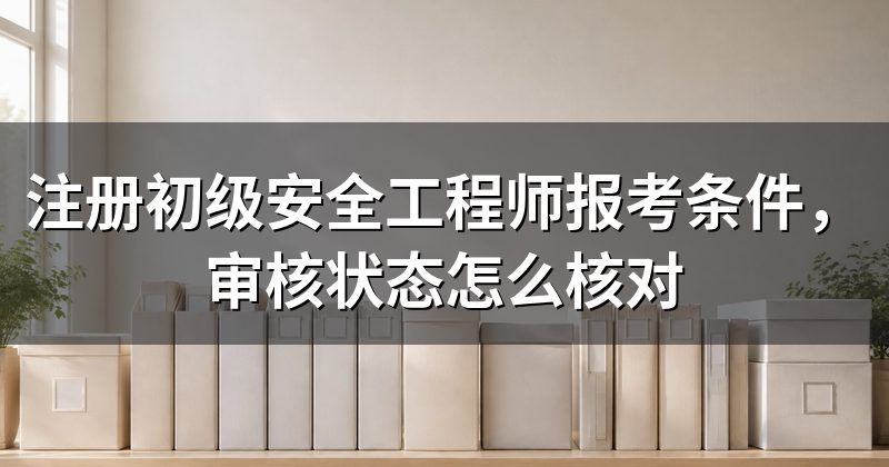 注册初级安全工程师报考条件,审核状态怎么核对