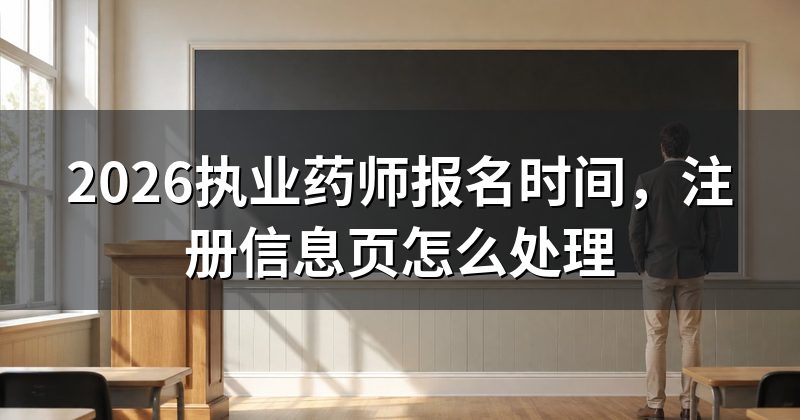 2026执业药师报名时间,注册信息页怎么处理