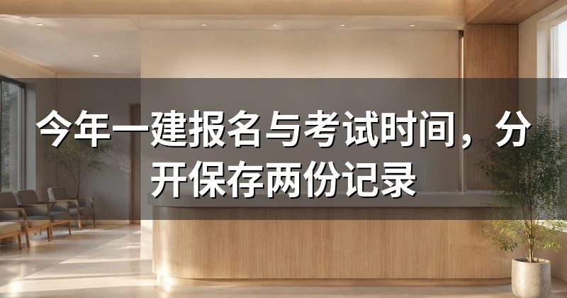 今年一建报名与考试时间,分开保存两份记录