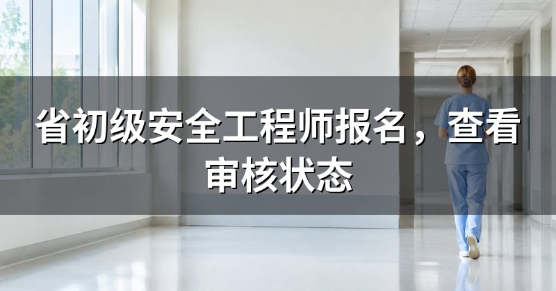 省初级安全工程师报名,查看审核状态