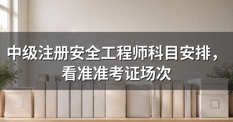 中级注册安全工程师科目安排,看准准考证场次