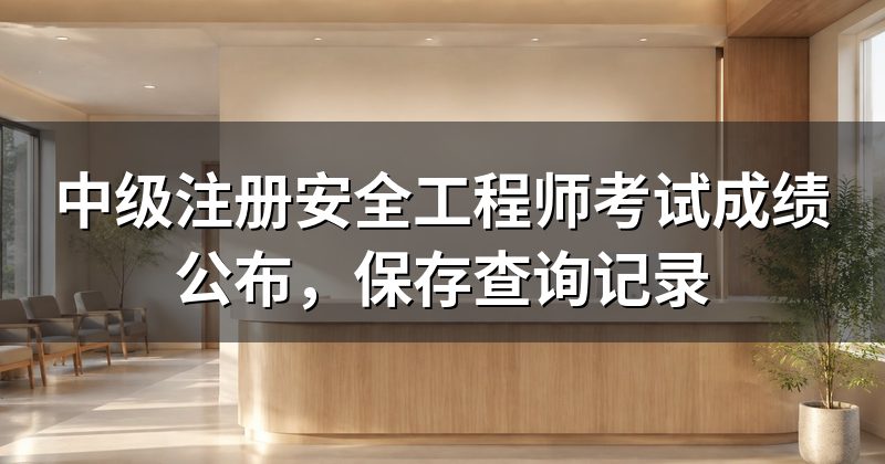 中级注册安全工程师考试成绩公布,保存查询记录