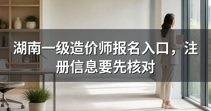 湖南一级造价师报名入口，注册信息要先核对