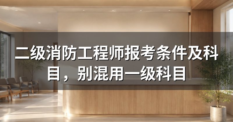 二级消防工程师报考条件及科目，别混用一级科目