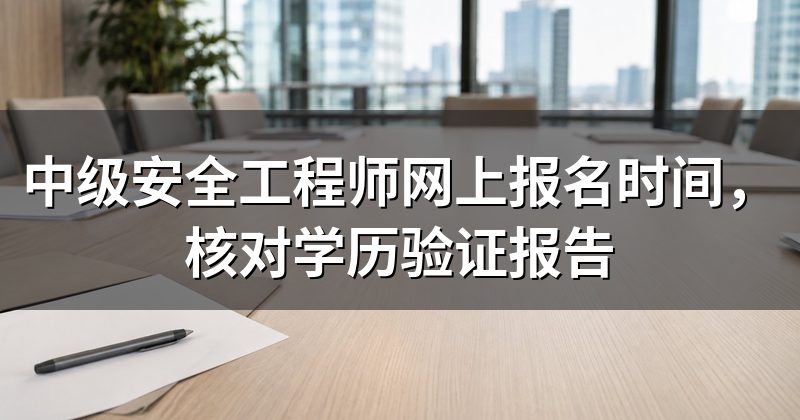 中级安全工程师网上报名时间,核对学历验证报告