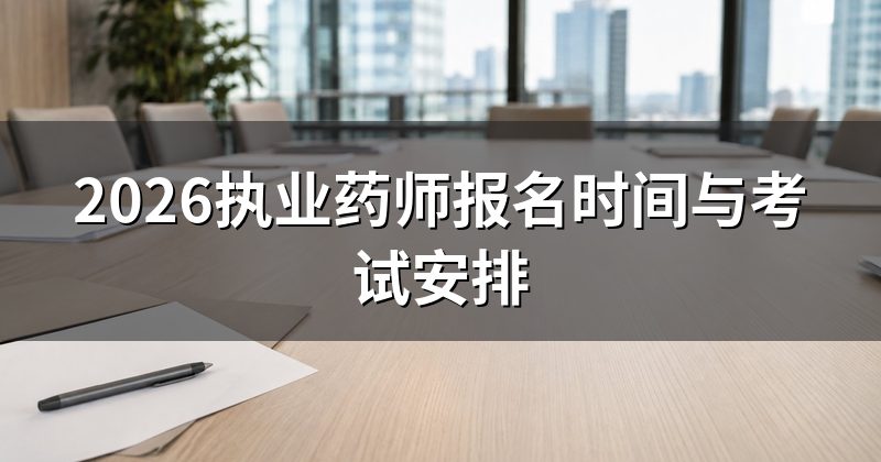 2026执业药师报名时间与考试安排