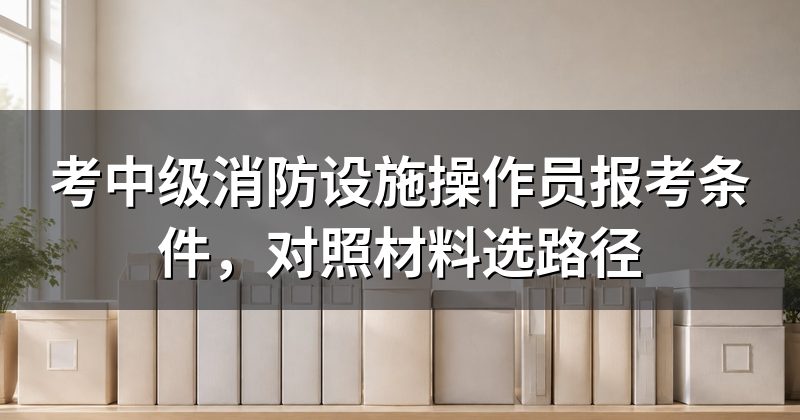 考中级消防设施操作员报考条件,对照材料选路径