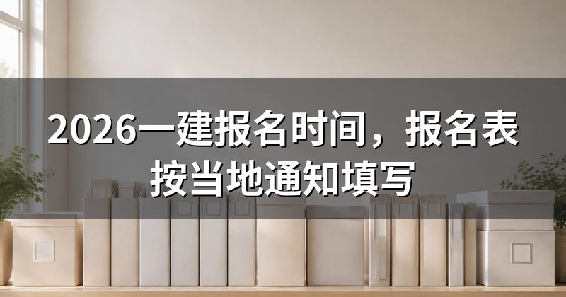 2026一建报名时间,报名表按当地通知填写