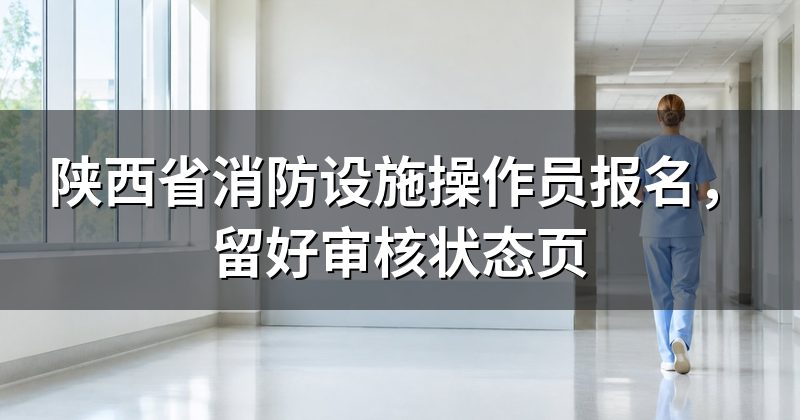 陕西省消防设施操作员报名,留好审核状态页