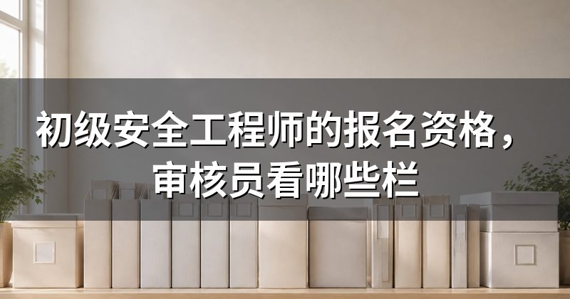 初级安全工程师的报名资格,审核员看哪些栏