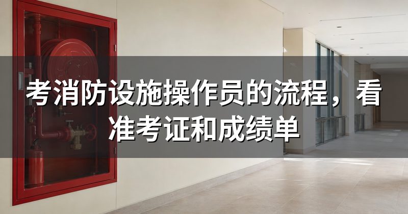 考消防设施操作员的流程，看准考证和成绩单