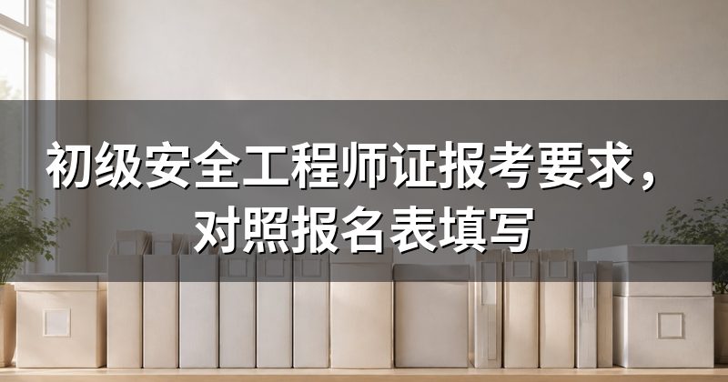 初级安全工程师证报考要求,对照报名表填写