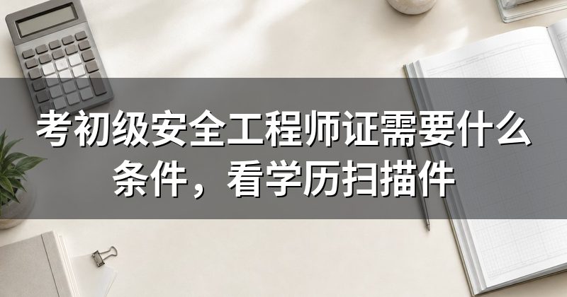 考初级安全工程师证需要什么条件,看学历扫描件