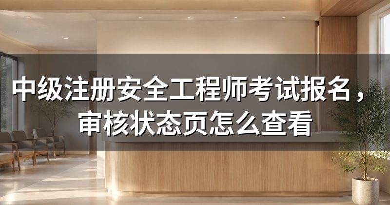 中级注册安全工程师考试报名，审核状态页怎么查看