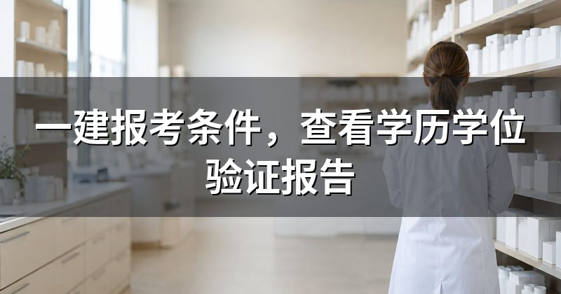 一建报考条件，查看学历学位验证报告