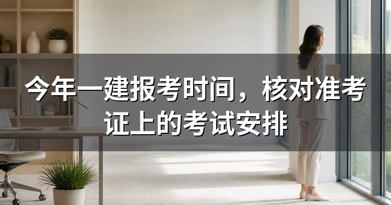 今年一建报考时间,核对准考证上的考试安排