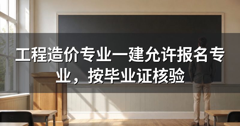 工程造价专业一建允许报名专业，按毕业证核验