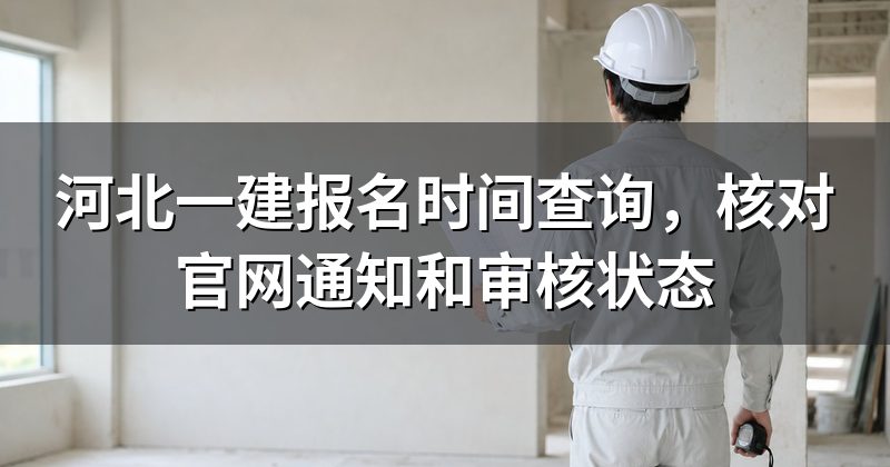 河北一建报名时间查询,核对官网通知和审核状态