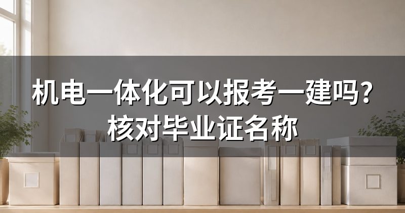 机电一体化可以报考一建吗?核对毕业证名称