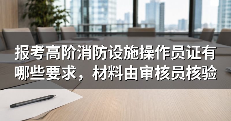 报考高阶消防设施操作员证有哪些要求,材料由审核员核验