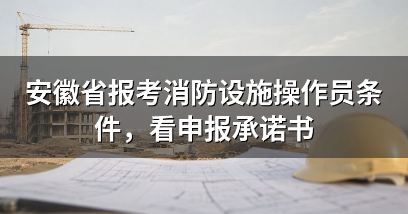 安徽省报考消防设施操作员条件,看申报承诺书