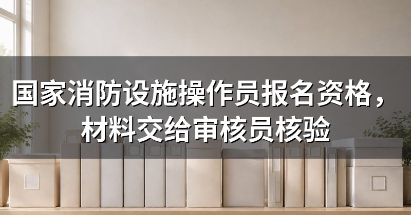国家消防设施操作员报名资格，材料交给审核员核验