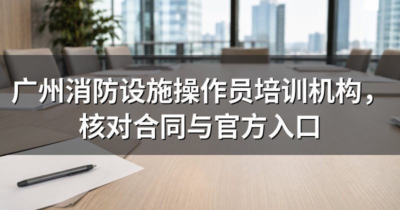 广州消防设施操作员培训机构,核对合同与官方入口