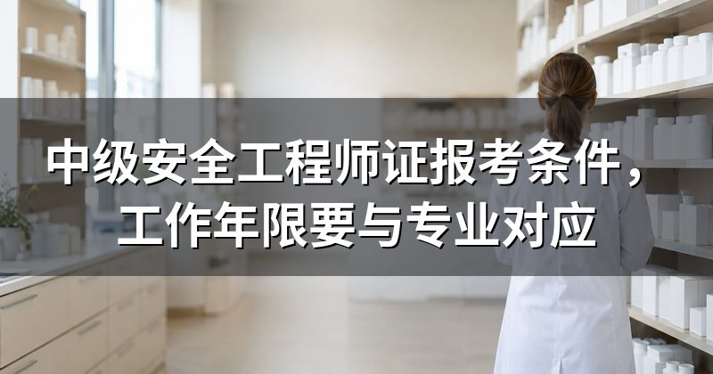 中级安全工程师证报考条件,工作年限要与专业对应