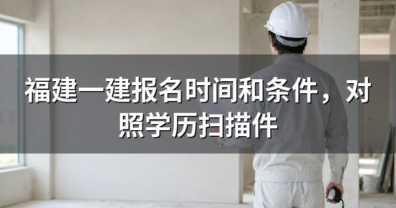 福建一建报名时间和条件,对照学历扫描件