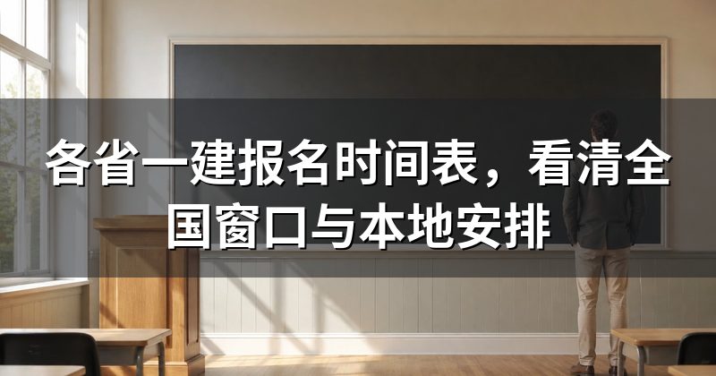 各省一建报名时间表,看清全国窗口与本地安排