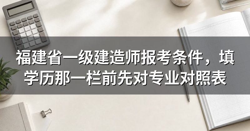 福建省一级建造师报考条件,填学历那一栏前先对专业对照表