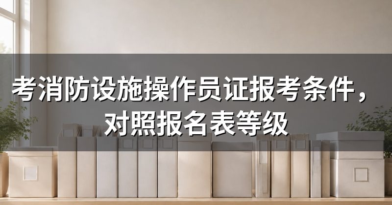 考消防设施操作员证报考条件,对照报名表等级