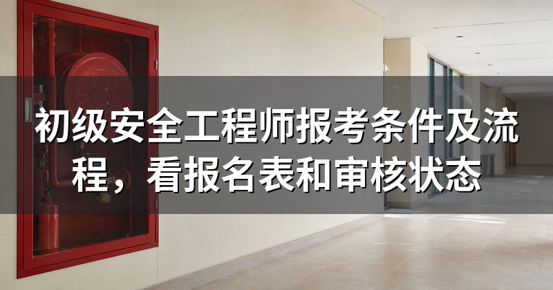 初级安全工程师报考条件及流程,看报名表和审核状态