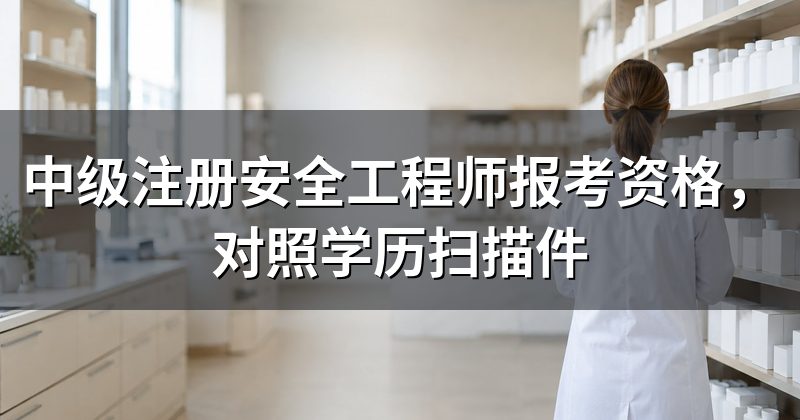 中级注册安全工程师报考资格,对照学历扫描件