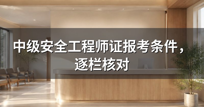 中级安全工程师证报考条件,逐栏核对