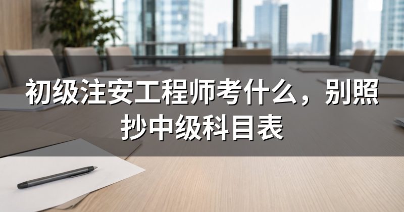 初级注安工程师考什么,别照抄中级科目表