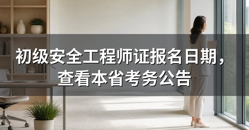 初级安全工程师证报名日期,查看本省考务公告