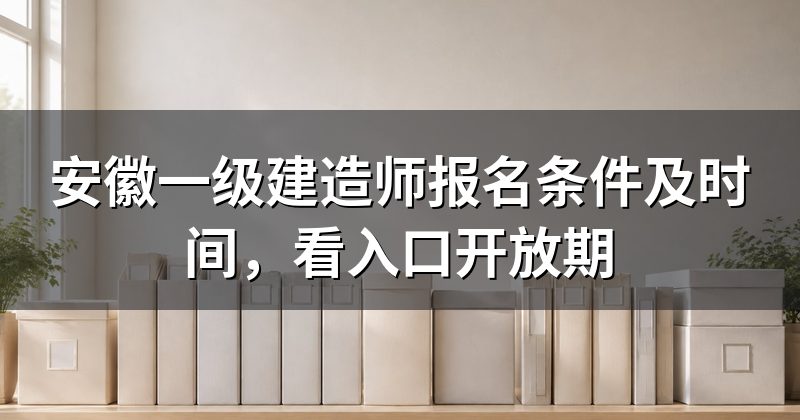安徽一级建造师报名条件及时间，看入口开放期