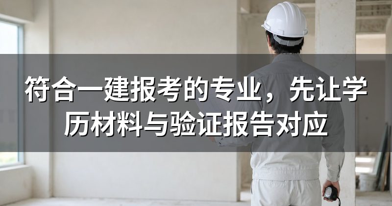 符合一建报考的专业,先让学历材料与验证报告对应