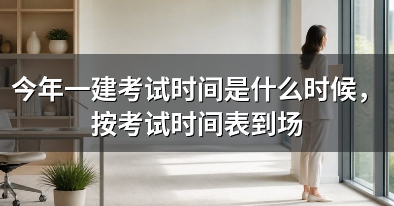 今年一建考试时间是什么时候,按考试时间表到场