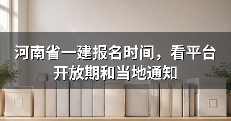 河南省一建报名时间,看平台开放期和当地通知