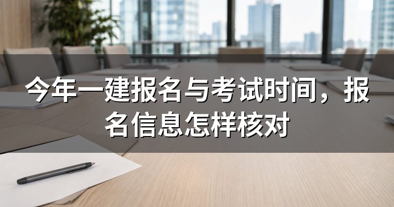 今年一建报名与考试时间，报名信息怎样核对