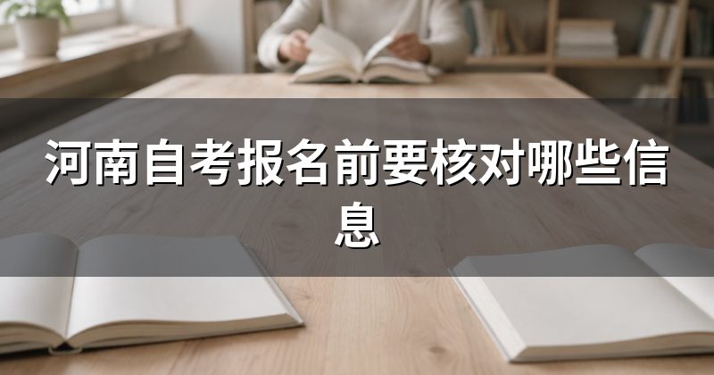 河南自考报名前要核对哪些信息
