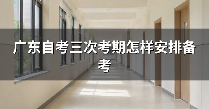 广东自考三次考期怎样安排备考