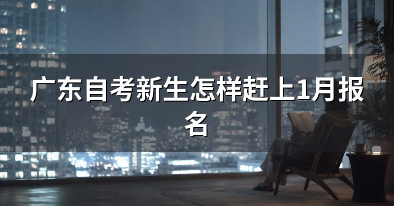 广东自考新生怎样赶上1月报名