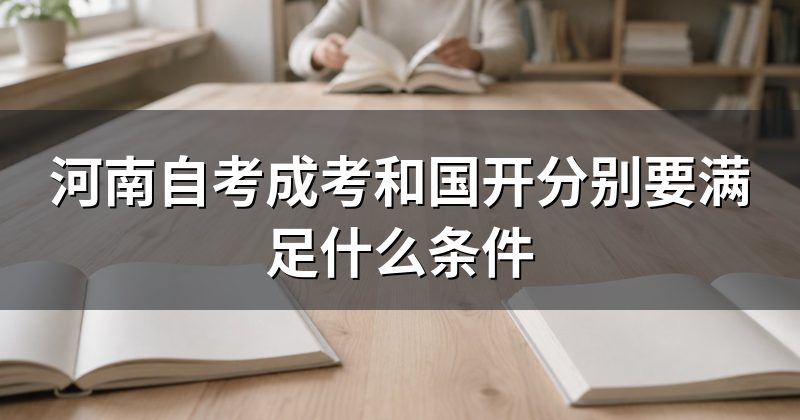 河南自考成考和国开分别要满足什么条件