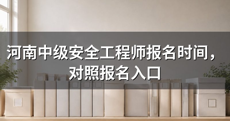 河南中级安全工程师报名时间,对照报名入口