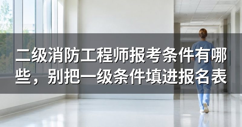 二级消防工程师报考条件有哪些,别把一级条件填进报名表