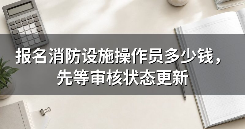 报名消防设施操作员多少钱,先等审核状态更新