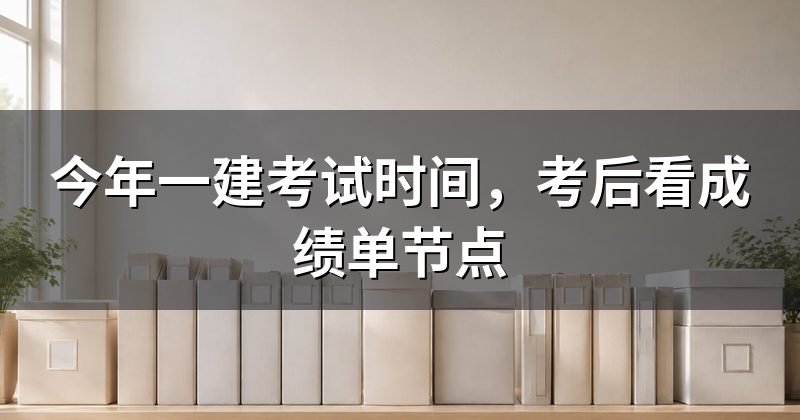 今年一建考试时间,考后看成绩单节点
